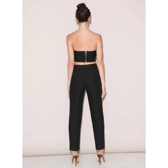 NEW FLEUR DU MAL cropped strapless silk top in black - Picture 3 of 3